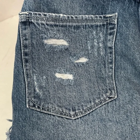 Good American Blue Distressed Jean Shorts 4/27
